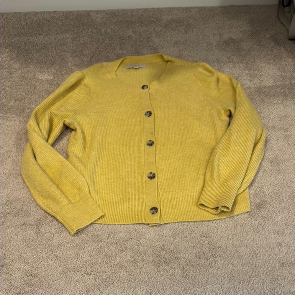 Yellow Button-Up Women's Sweater